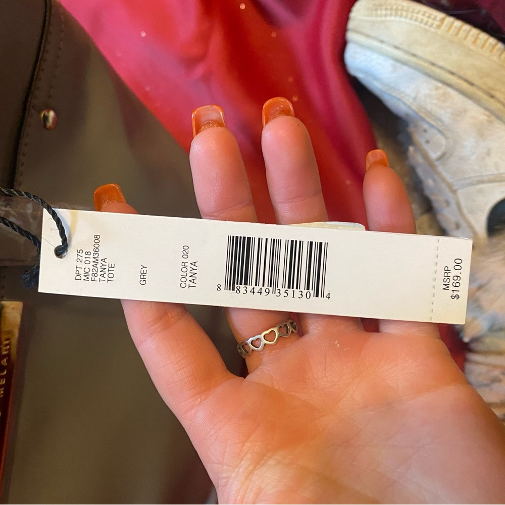 Antonio Melani gray leather handbag